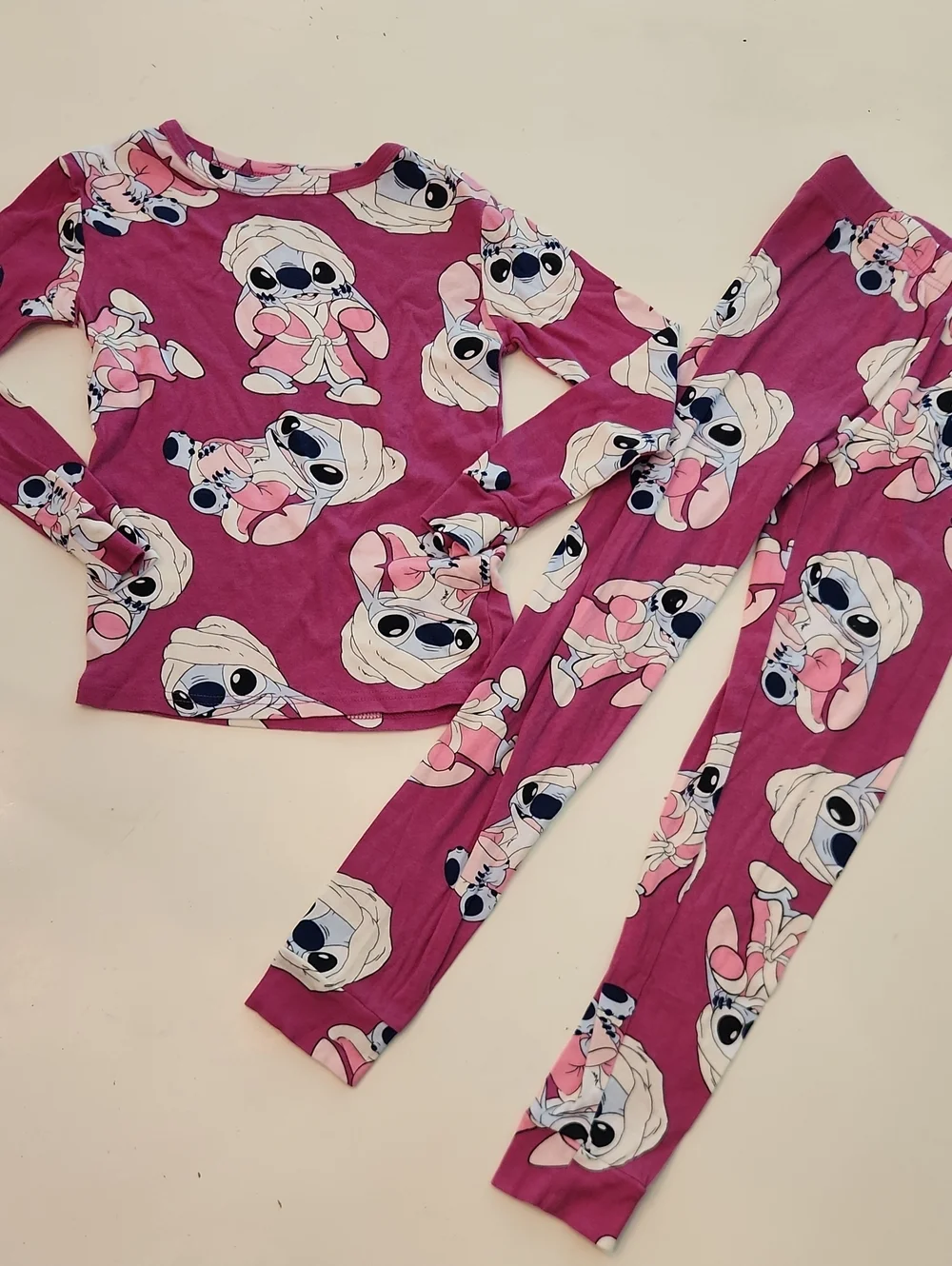 Disney Stitch Pajamas Long Sleeve Top And Pants Size 10